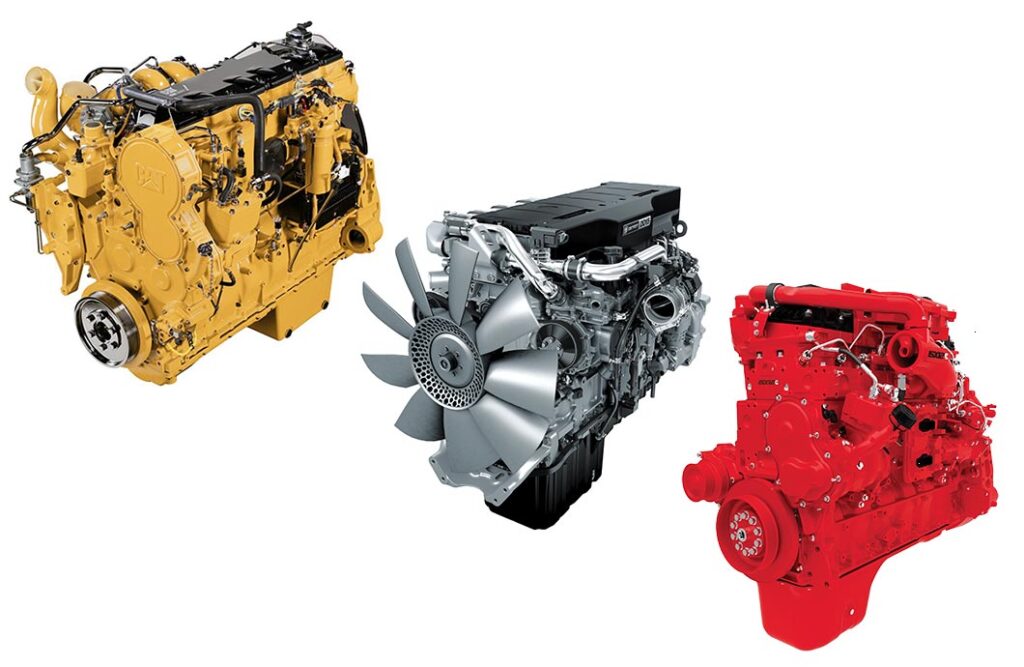 Heavy duty engines for commercial trucks or heavy equipment from Cummins, Cat, and Detroit
